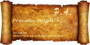 Preradov Abigél névjegykártya